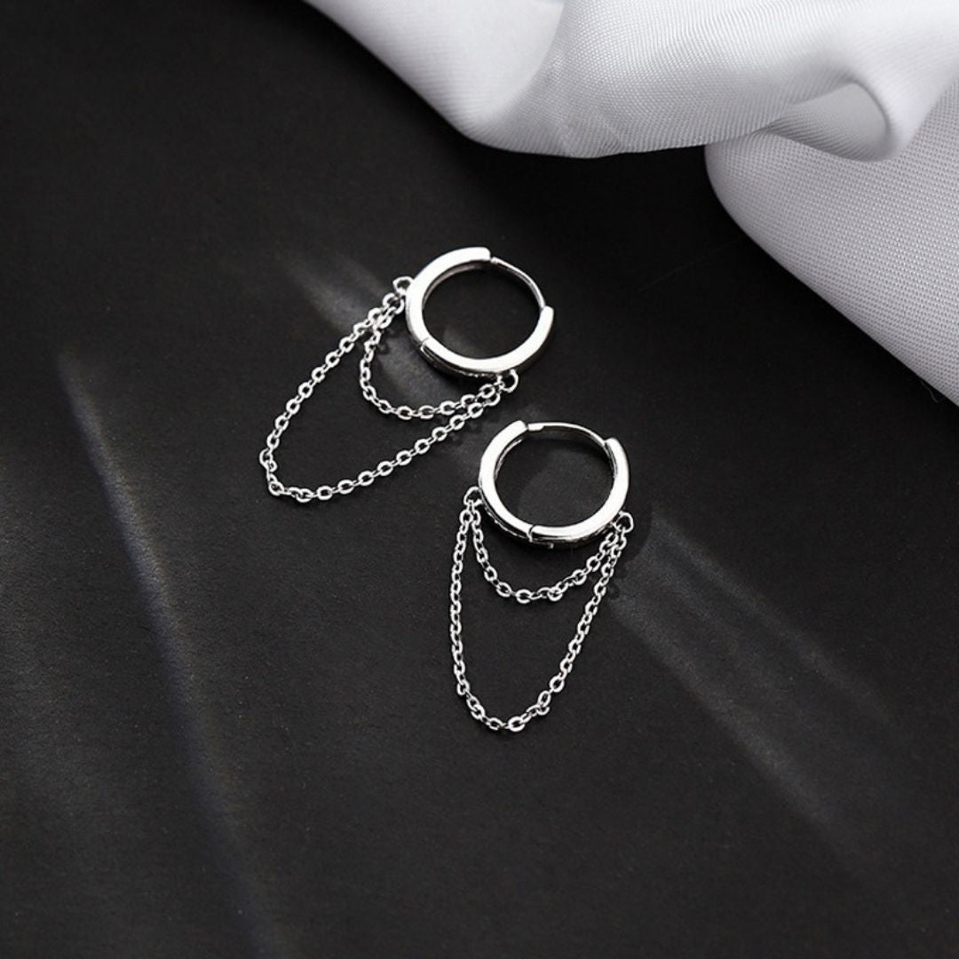 Sleek Drape Huggies Earrings