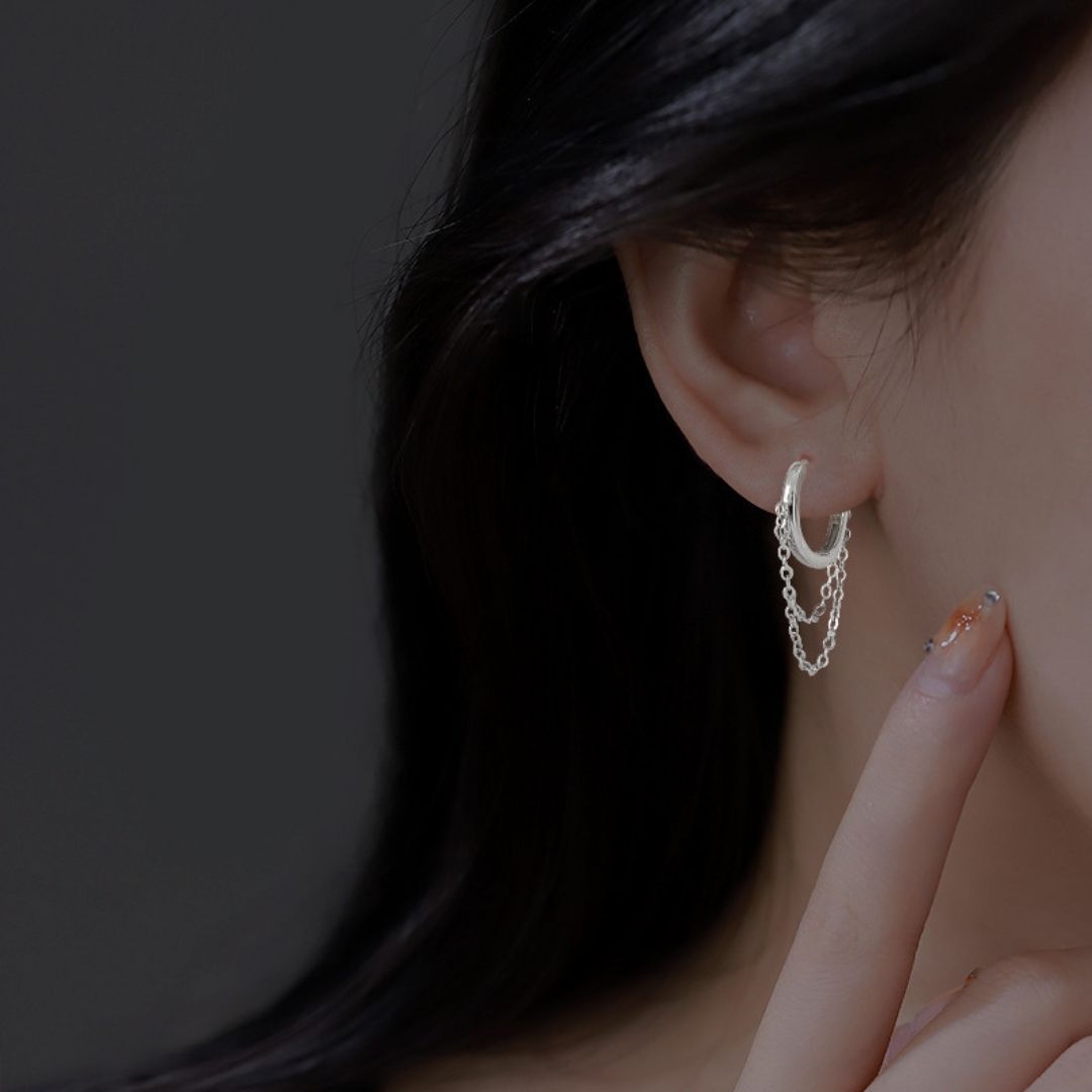 Sleek Drape Huggies Earrings