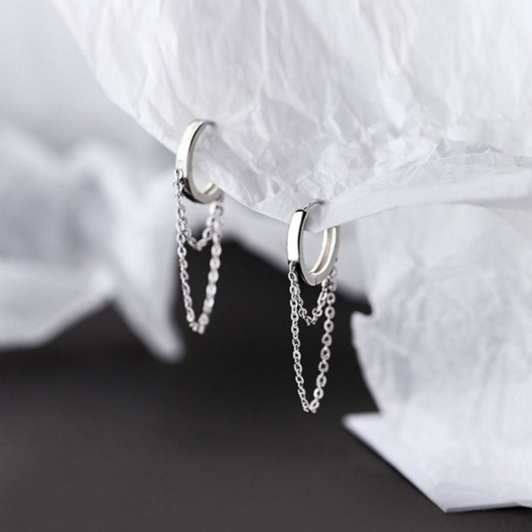 Sleek Drape Huggies Earrings
