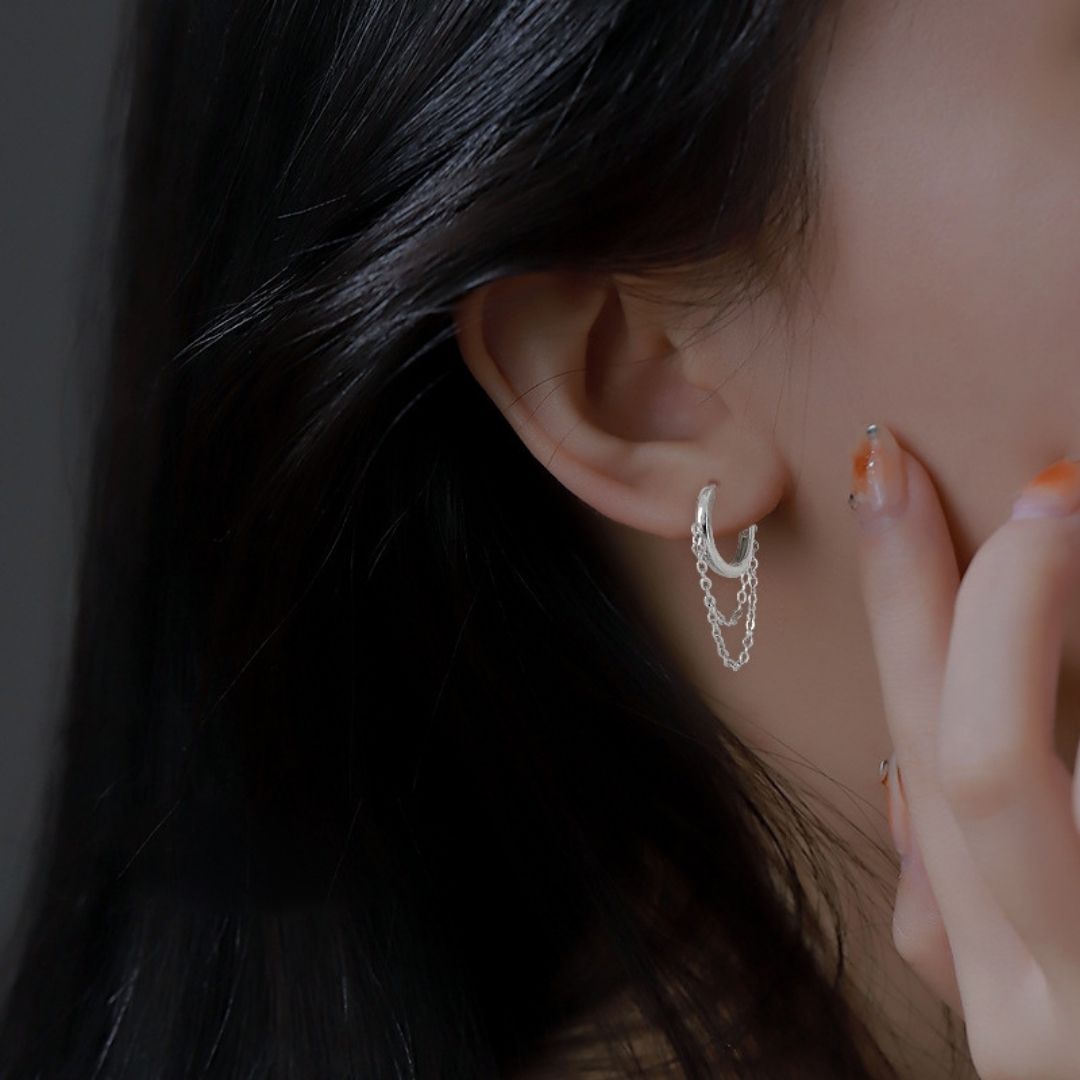Sleek Drape Huggies Earrings