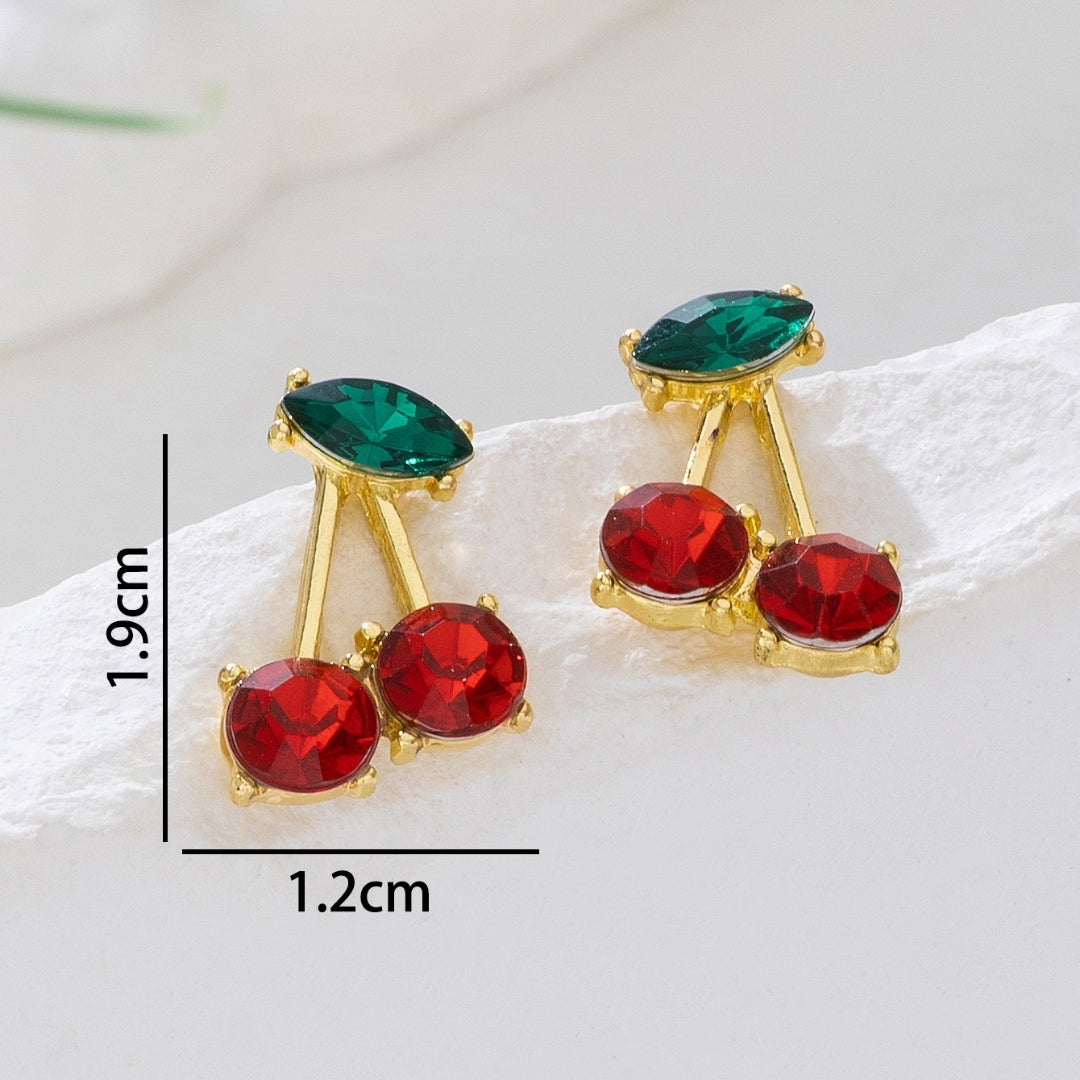 Cherry Glint Studs Earrings