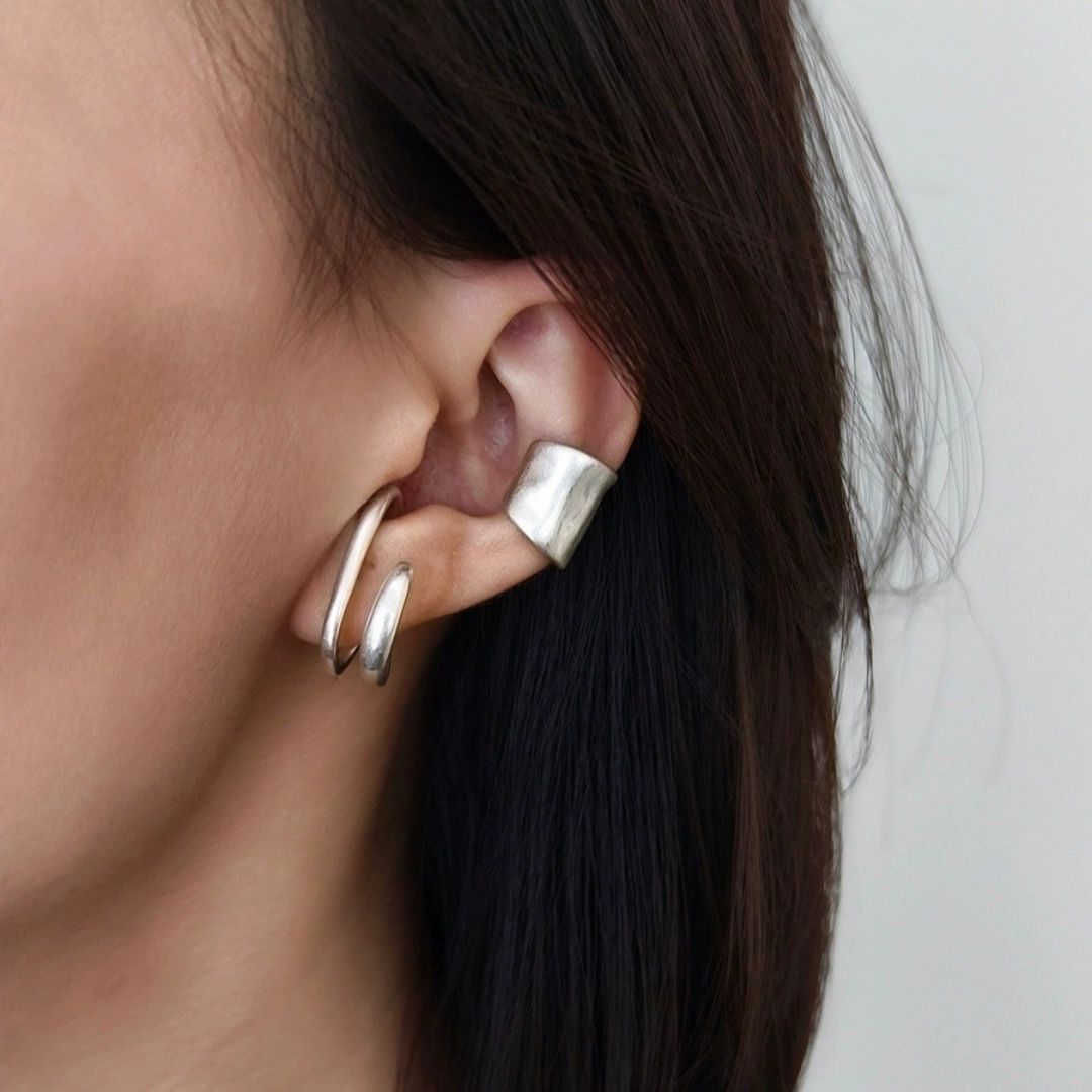 Vibe Spiral Huggies Earcuff Earrings (Single)