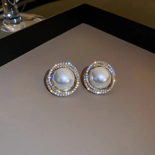 Halo Pearl Studs Earrings