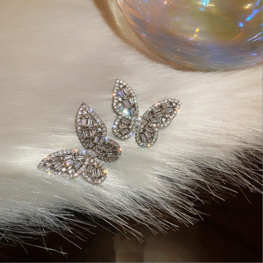Moonlit Crystal Wings Earrings