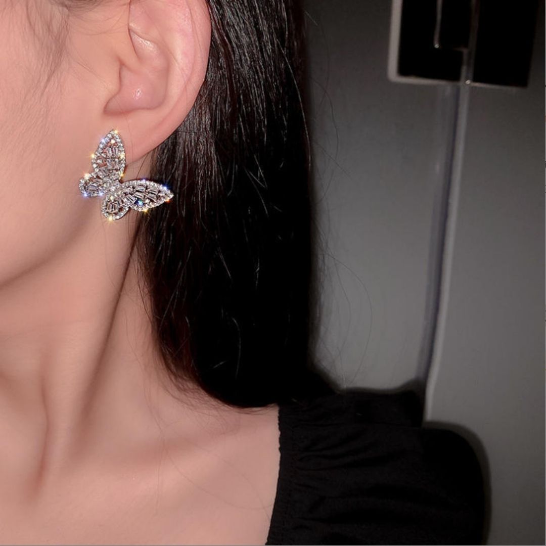 Moonlit Crystal Wings Earrings