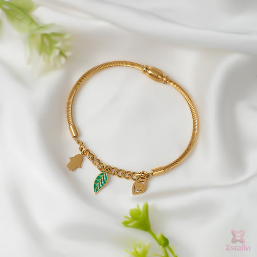 Regal Statement Leaf Bracelet