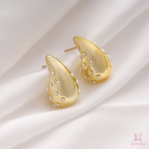 Tear Drop Luxe Stud Earrings