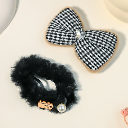 Fluffy Bow Hair Clip Pin