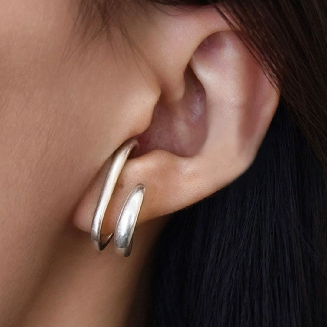 Vibe Spiral Huggies Earcuff Earrings (Single)