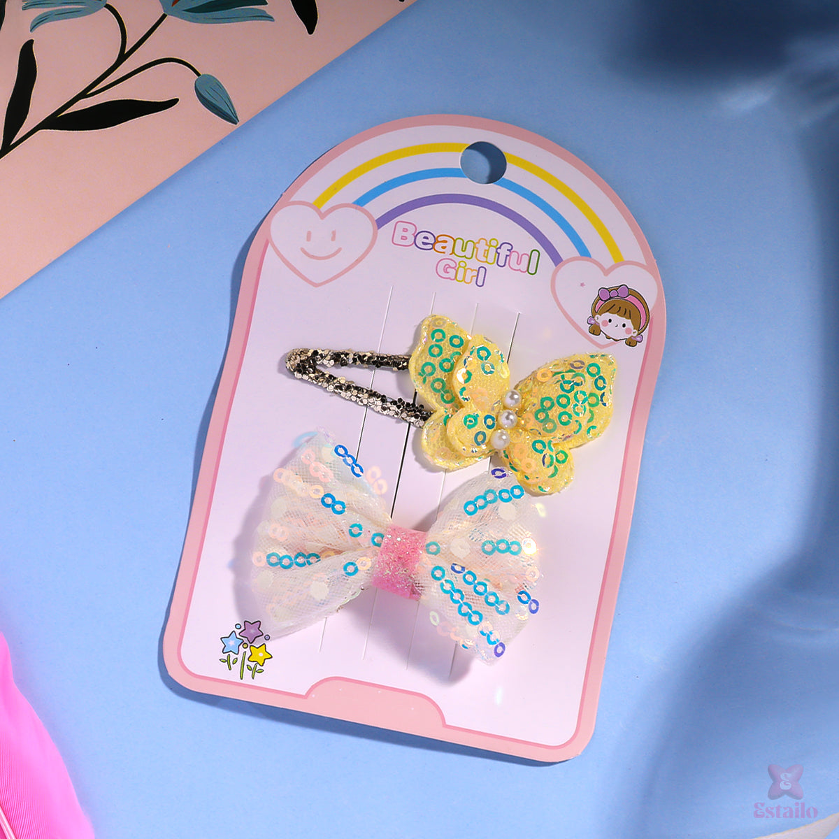 Fluttery Bow Clips