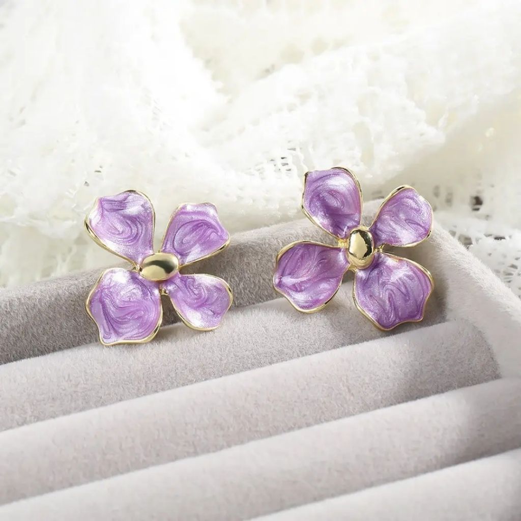 Lavender Mini Hoops Earrings