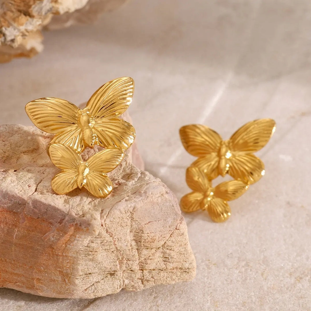 Golden Butterfly Earrings