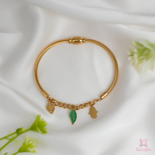 Regal Statement Leaf Bracelet