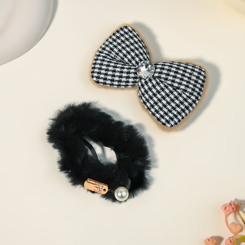 Fluffy Bow Hair Clip Pin