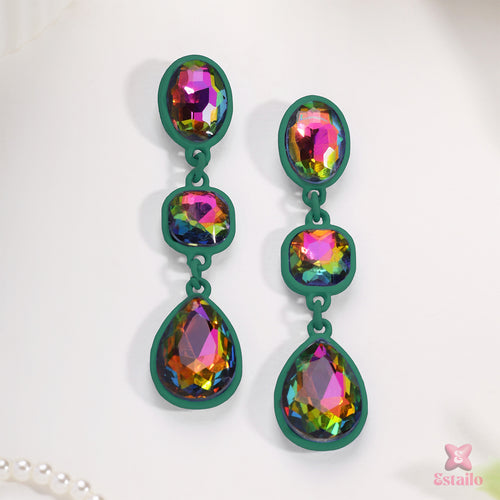 Emerald Glimmer Drops Earring