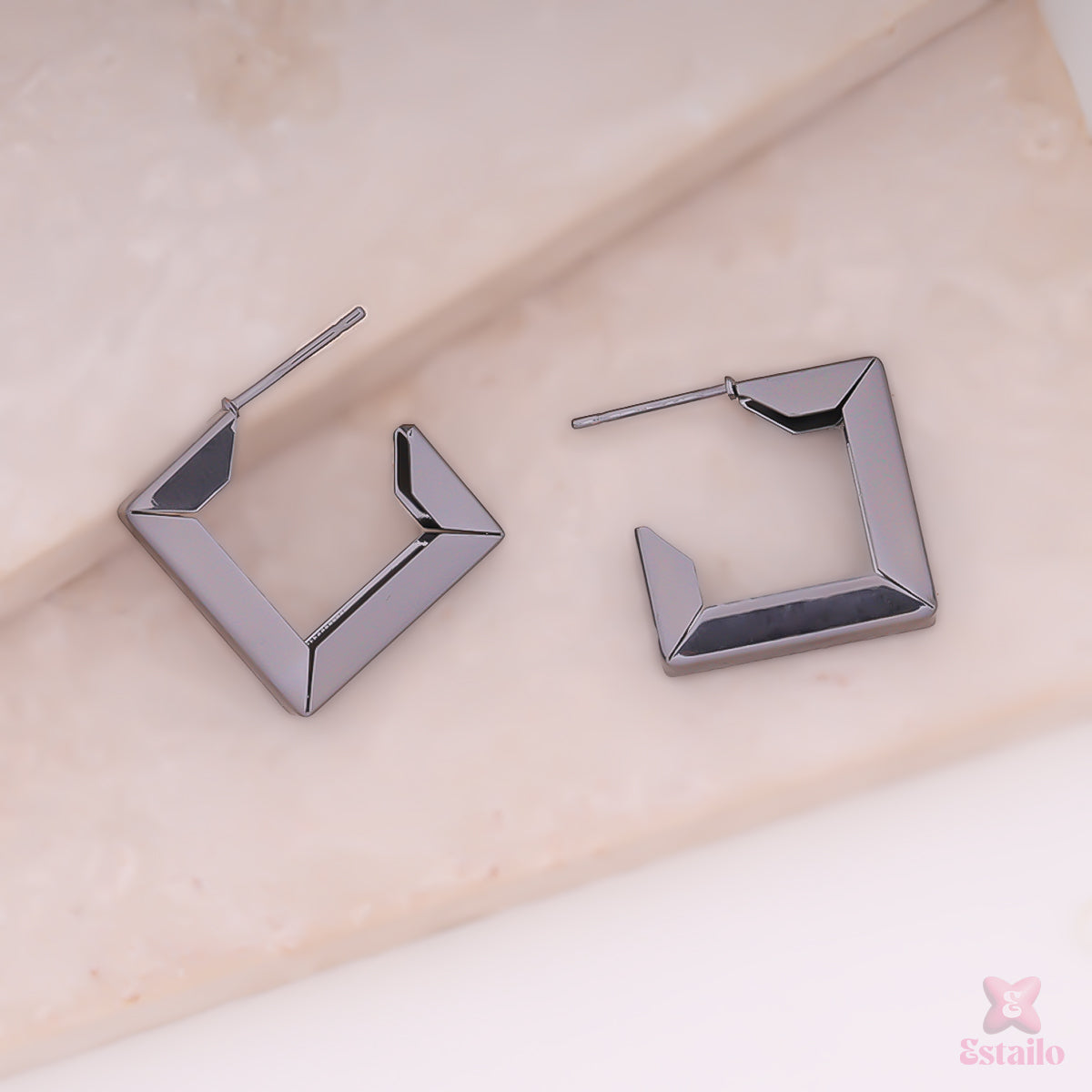 Gleam Grid Hoops Earrings