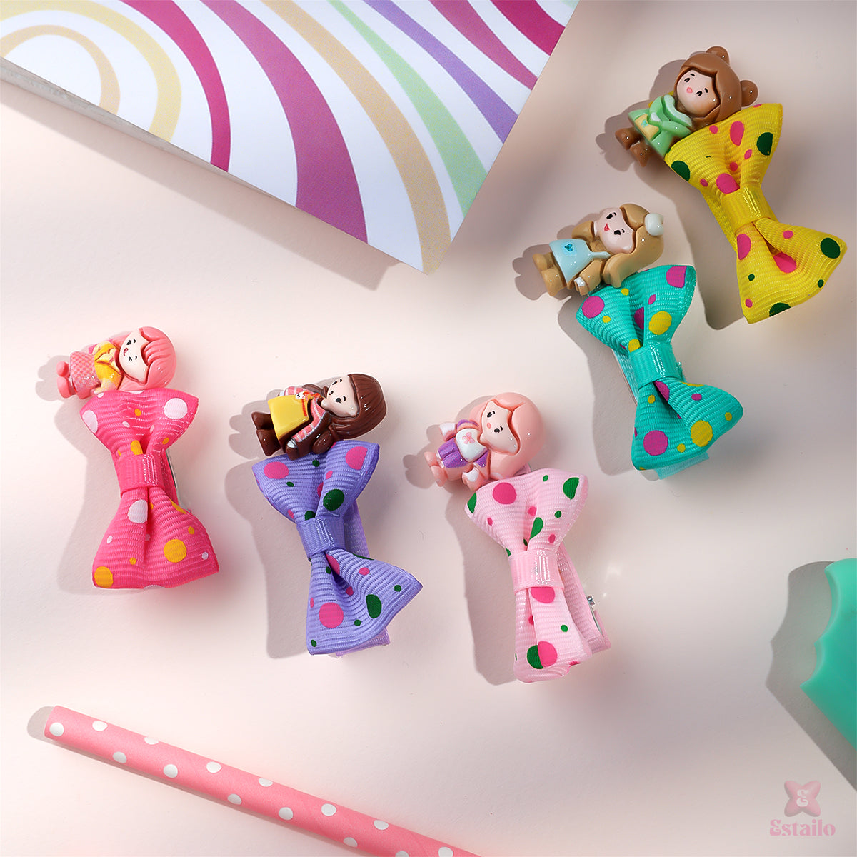 Mini Doll Hair Clips (pack of 5)
