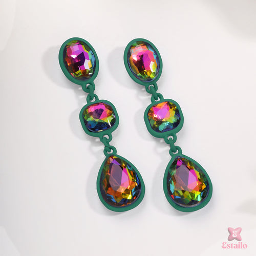 Emerald Glimmer Drops Earring