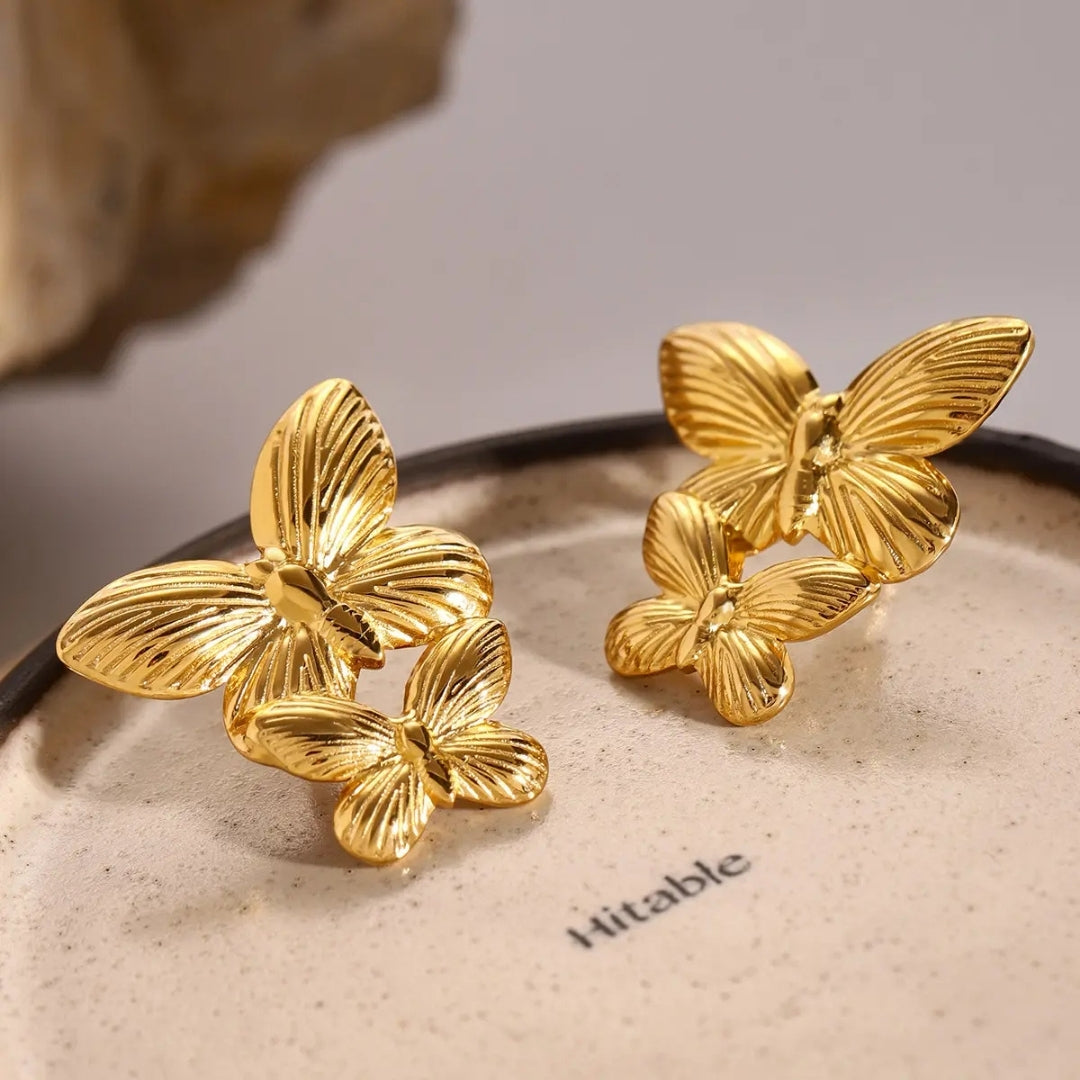 Golden Butterfly Earrings