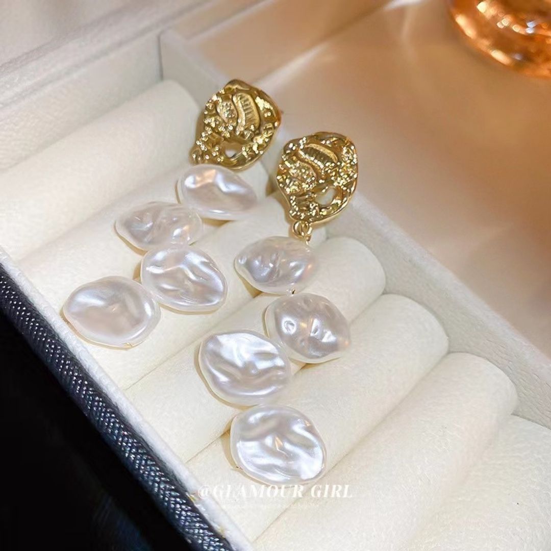 Sculpted Sea-Foam Dangles Earrings