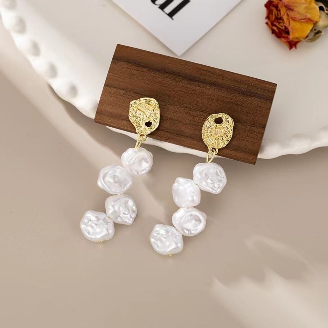 Sculpted Sea-Foam Dangles Earrings