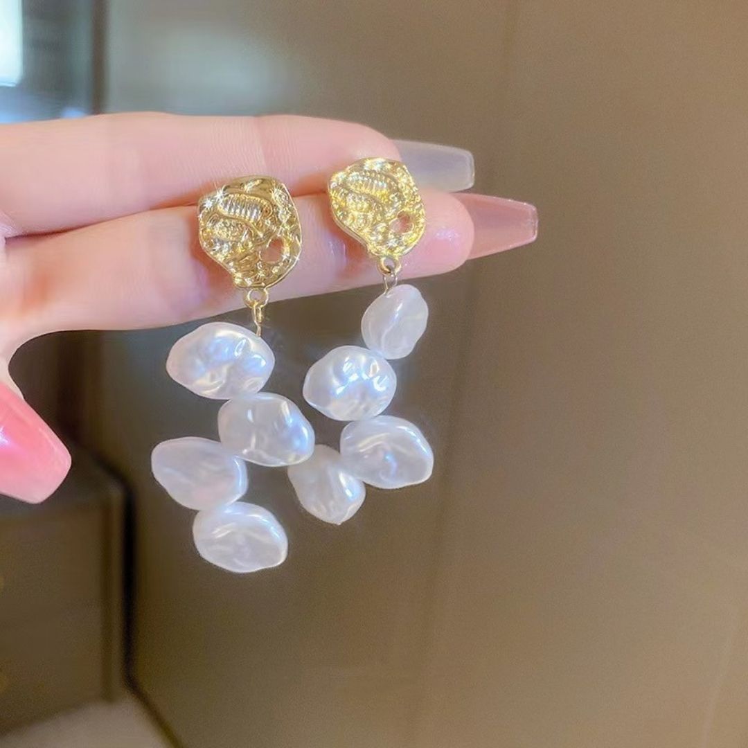 Sculpted Sea-Foam Dangles Earrings