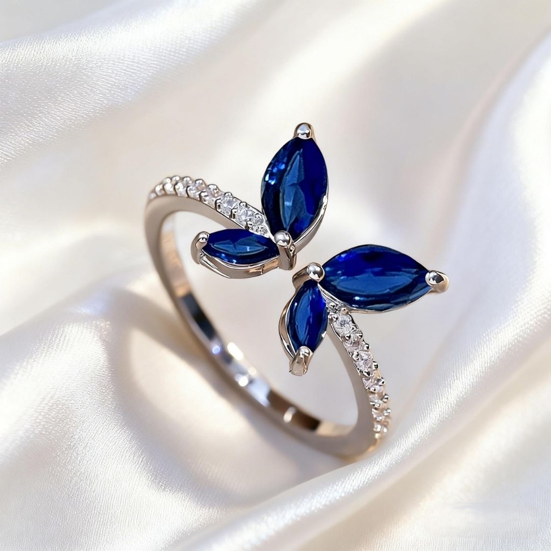 Royal Blue Butterfly Ring