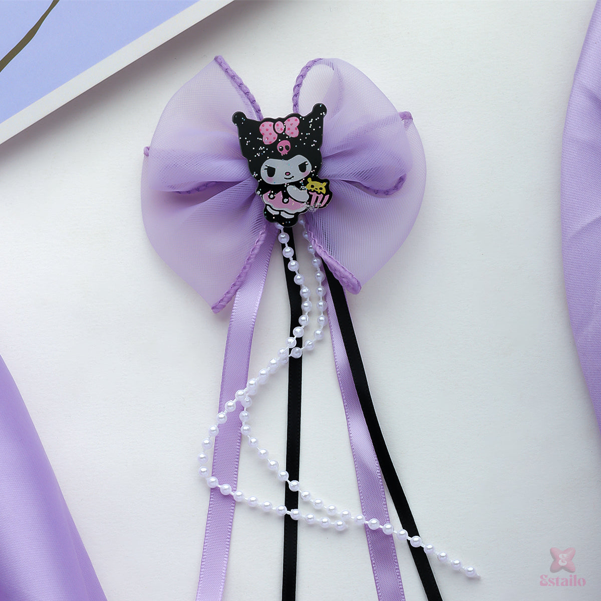 Kuromi Ribbon Hair Clip
