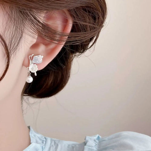 Oceanic Bloom Pearl Earrings