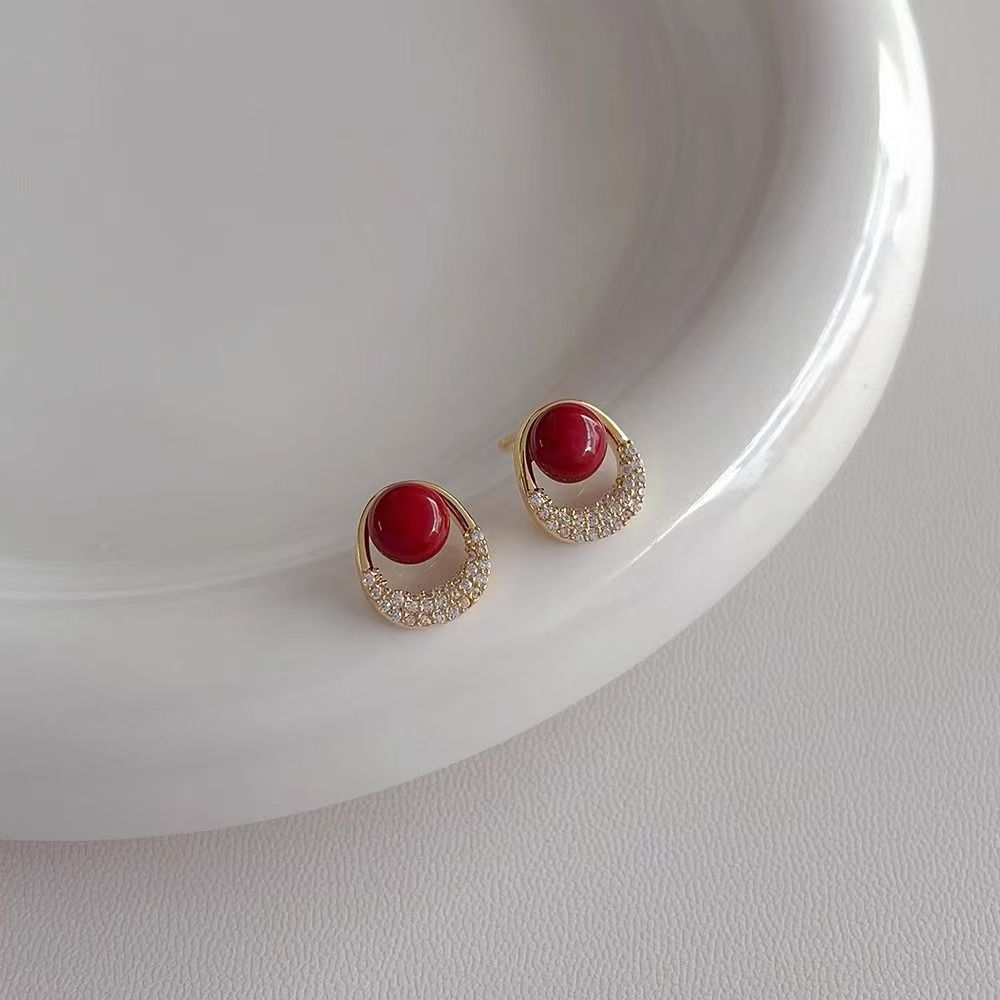 Garnet Glow Studs Earrings
