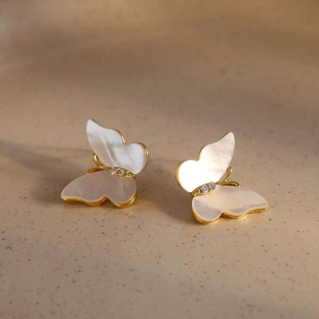 Iridescent Wings Studs Earrings