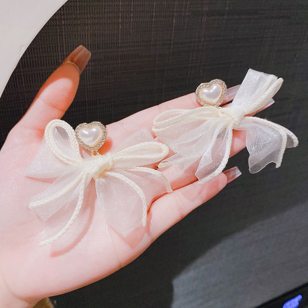 Lover's Knot Pearl Drops Earrings