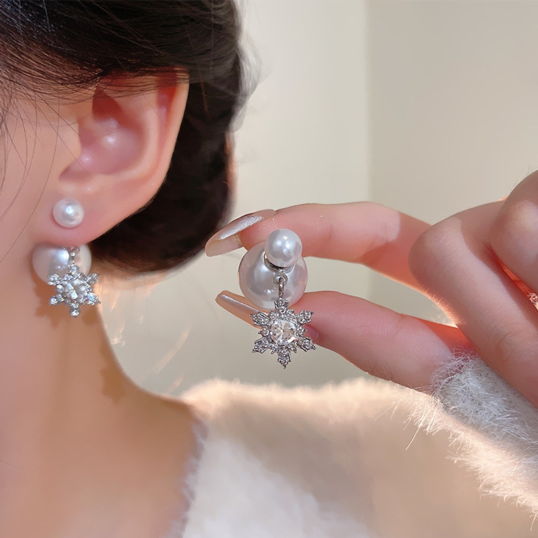 Snow Pearl Dangles Earrings