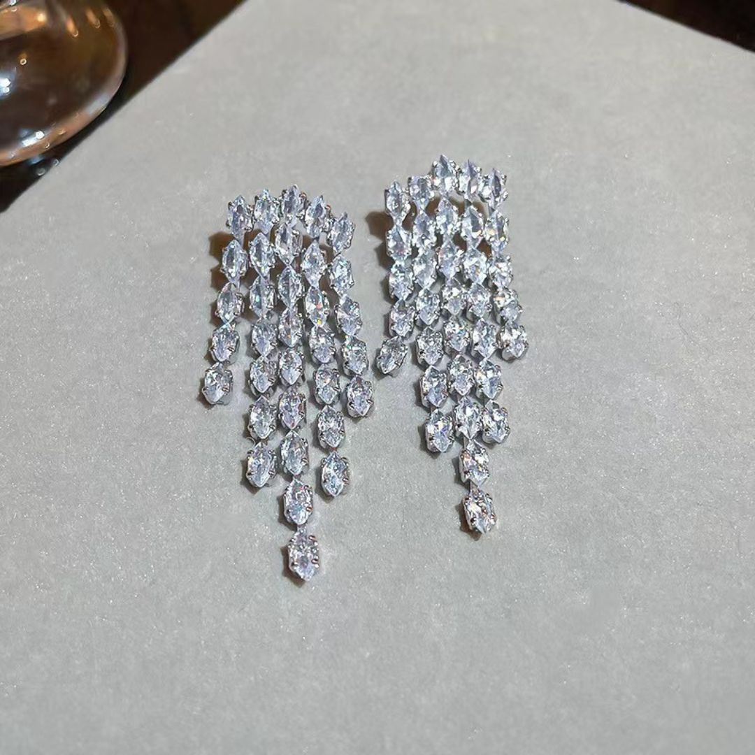 Glimmering Icicle Drop Earrings