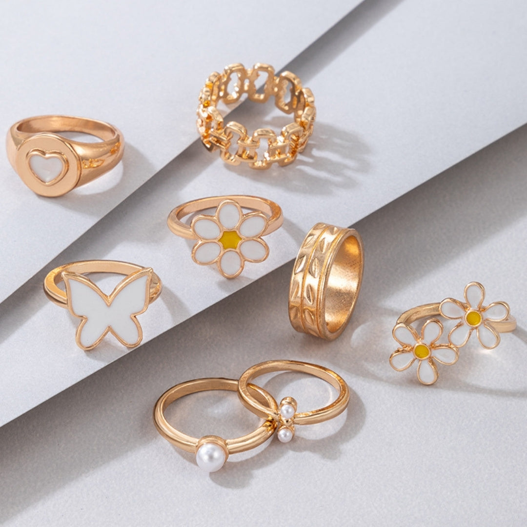Butterfly Kisses & Petal Ring Set