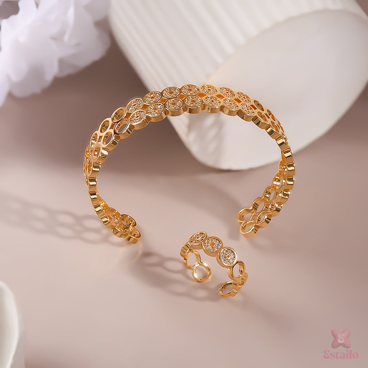 Golden Radiance  Bracelet And Ring