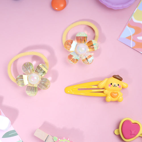 Floral Hair Tie and Clip