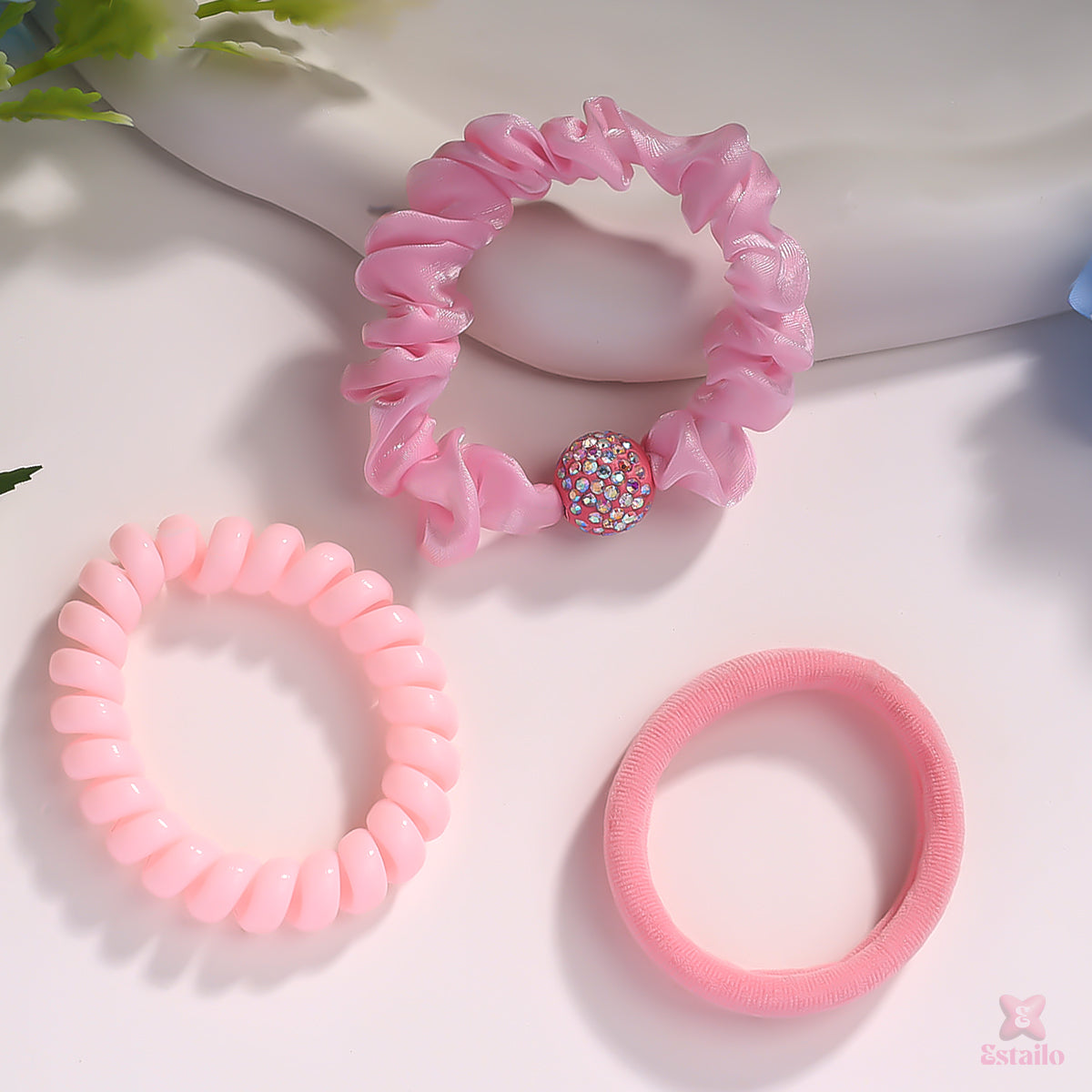 Jewel Twist Ponytail (pack Of 3)