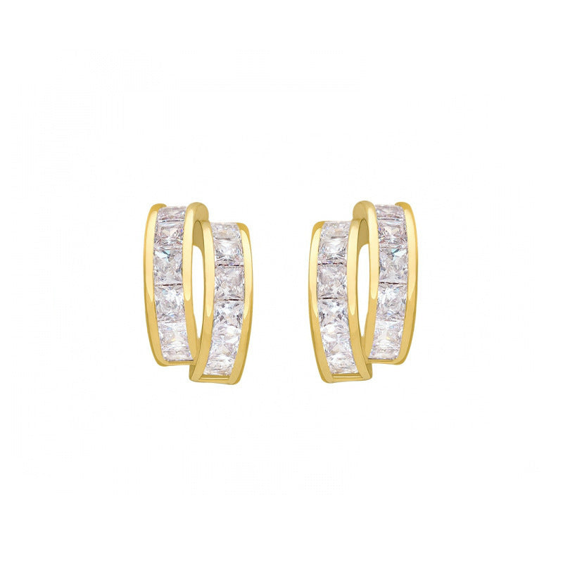 Chic Zircon Embrace Hoops Earrings