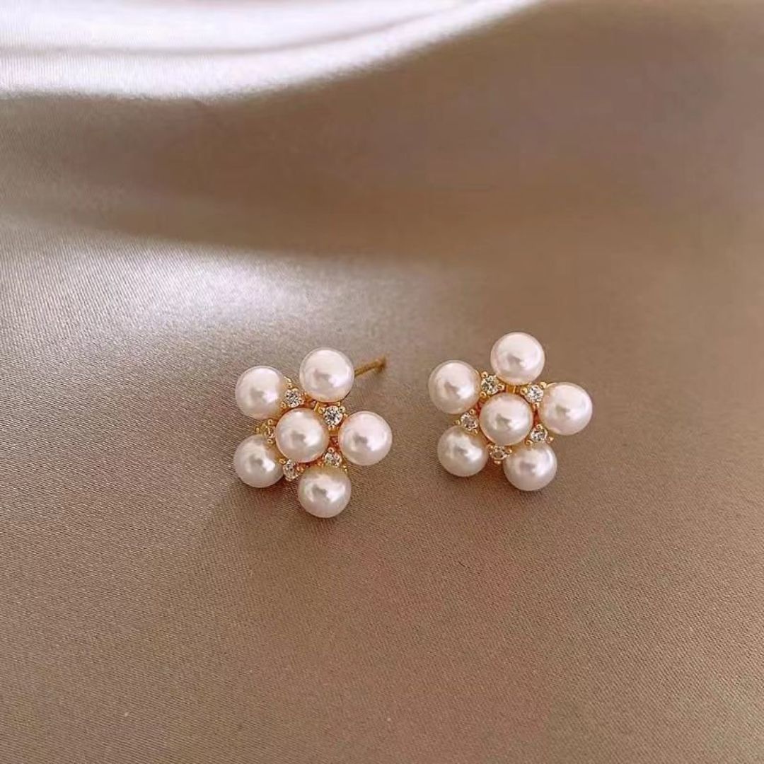 Graceful Pearl Floret Earrings