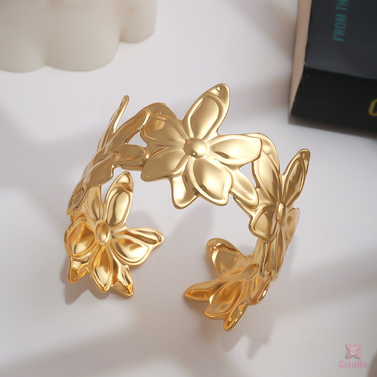 Floral Cascade Cuff Bracelet