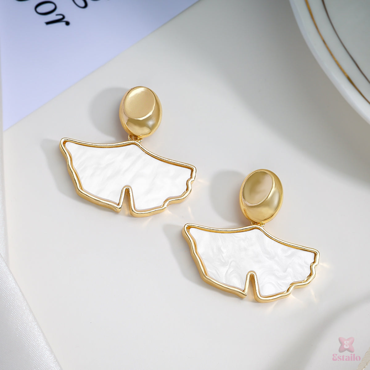 Ginkgo Leaf Dangle Earrings