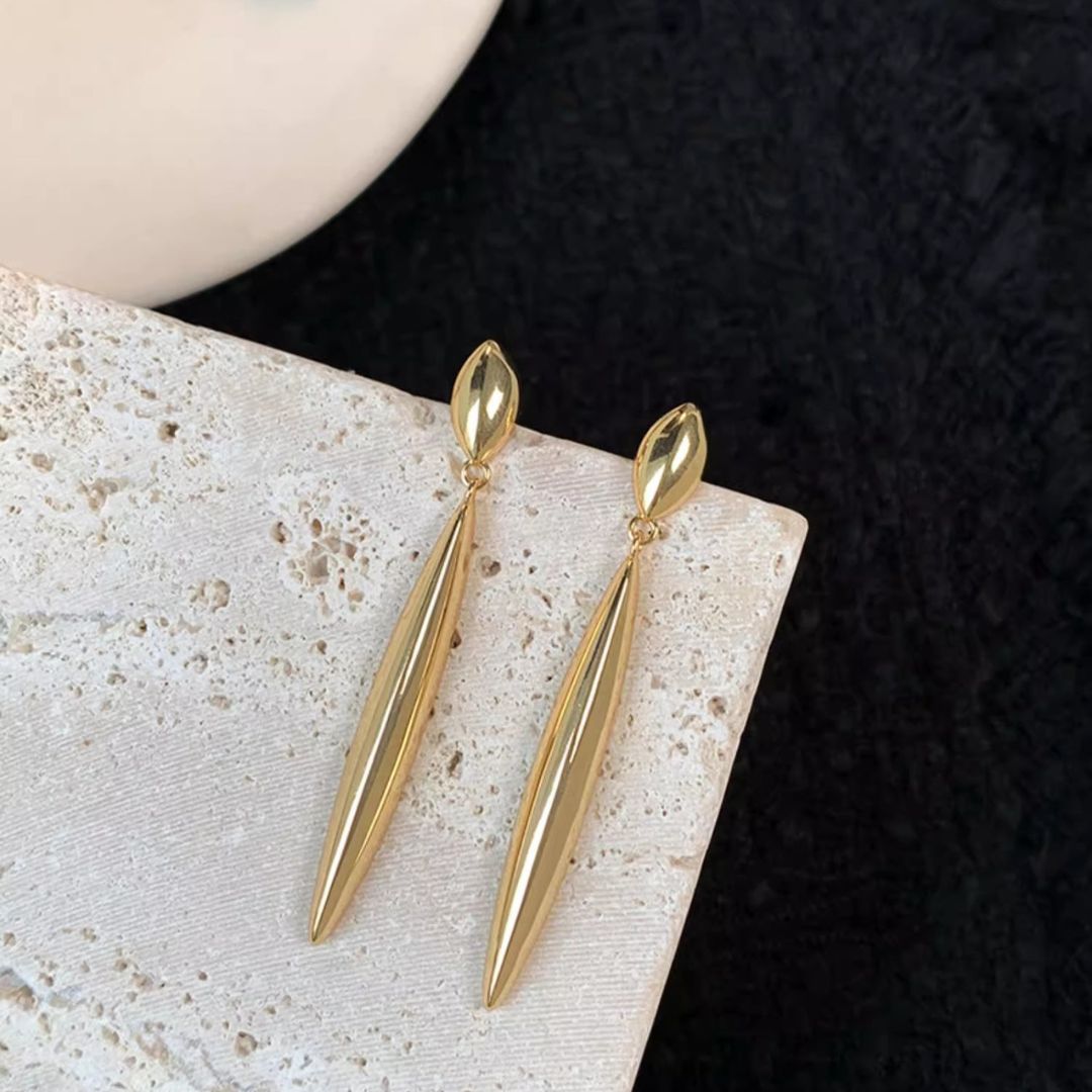 Golden Sleek Drops Earrings