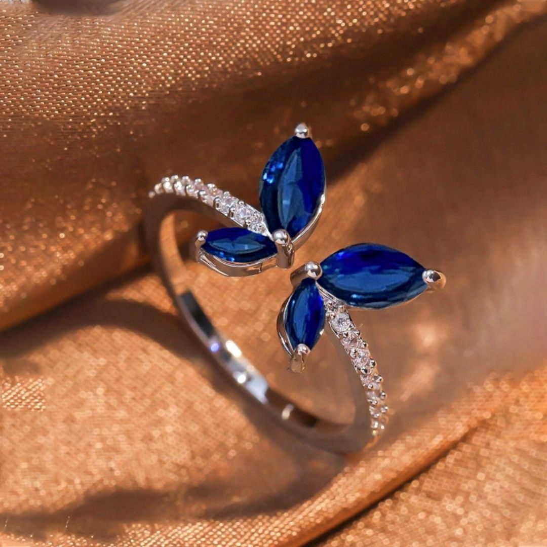 Royal Blue Butterfly Ring