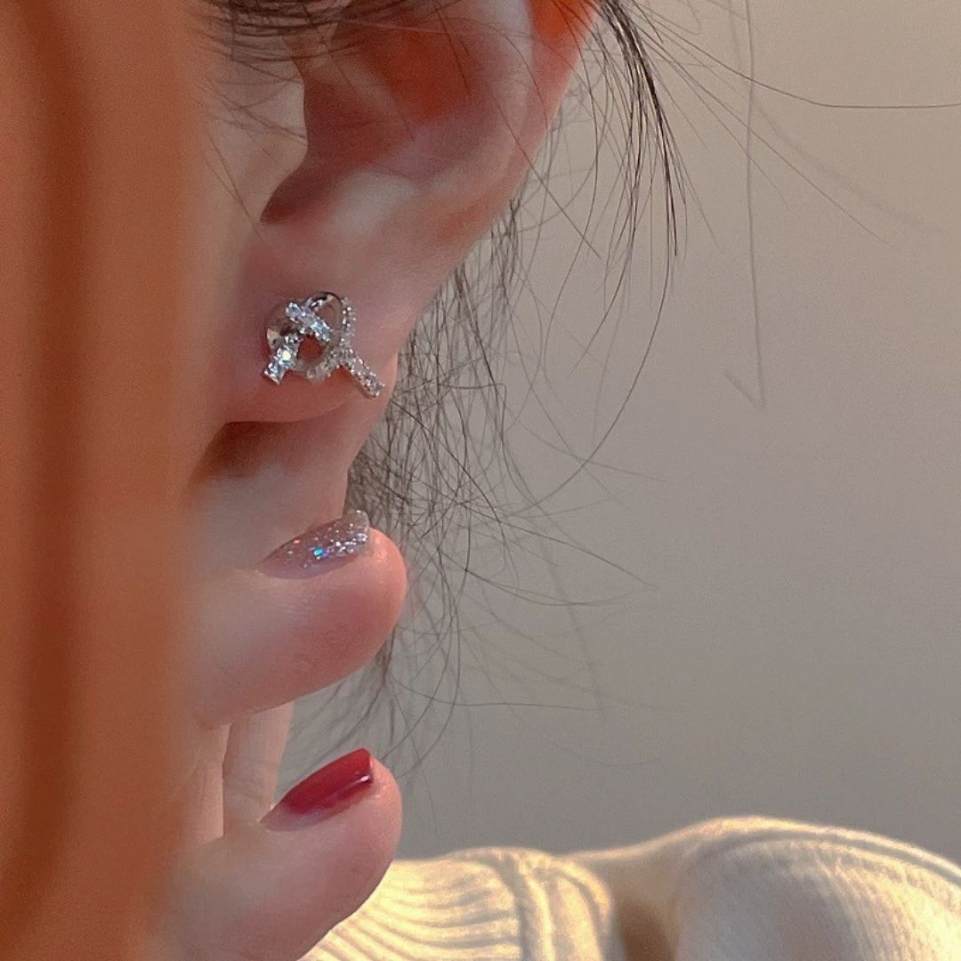 Criss-Cross Sparkle Studs Earrings