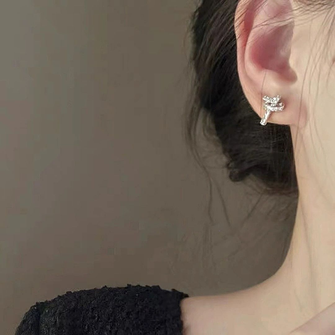 Criss-Cross Sparkle Studs Earrings