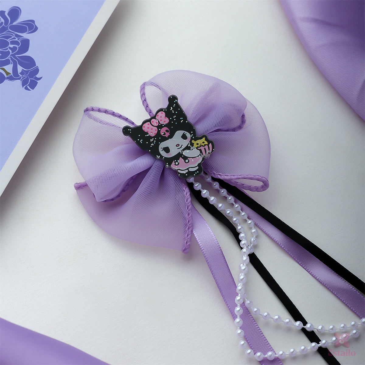 Kuromi Ribbon Hair Clip