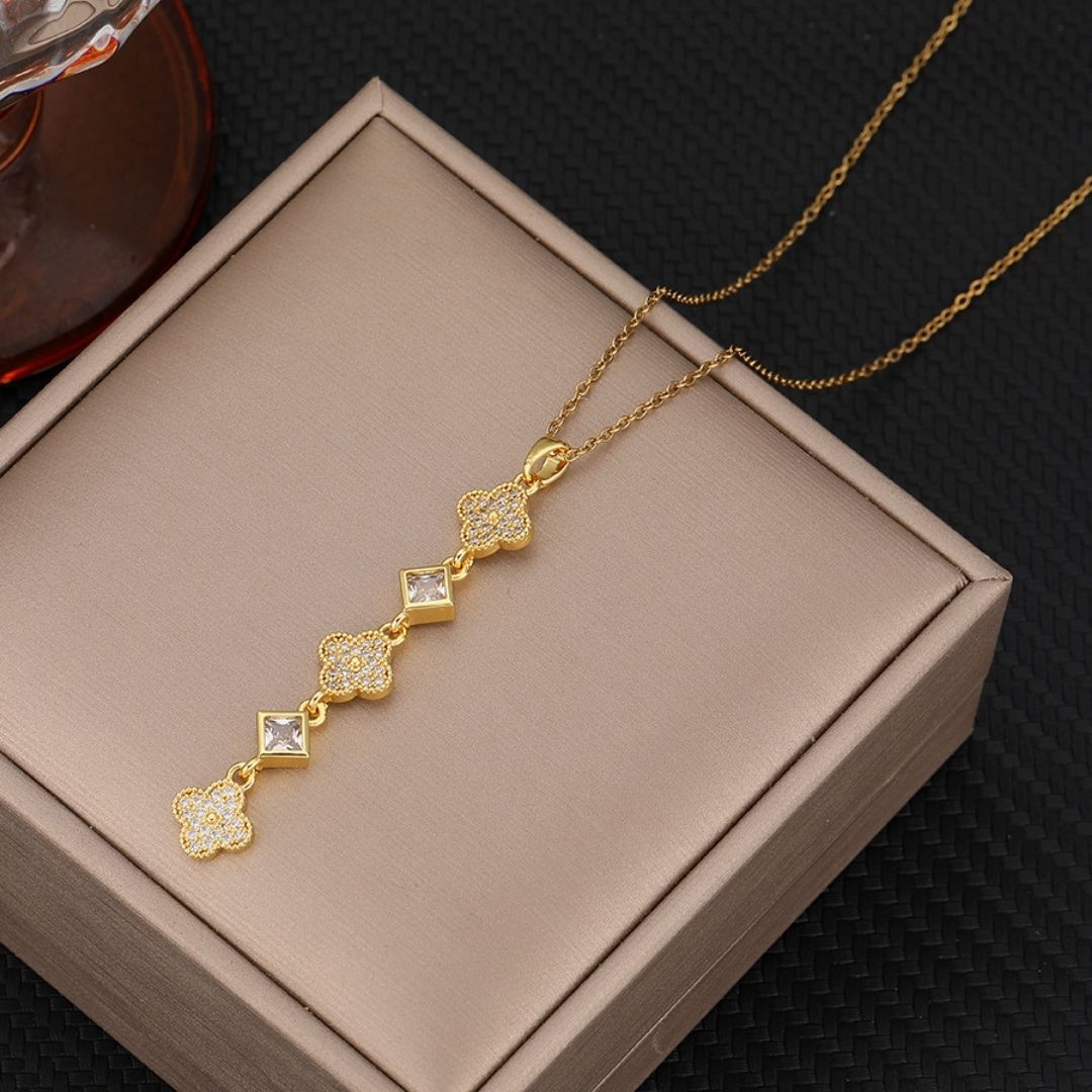 Clover Cascade Lariat Necklace