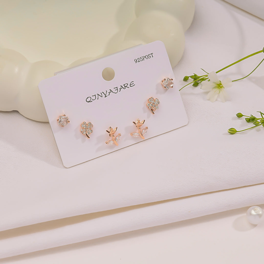 Minimal Daisy Stud Combo Earrings