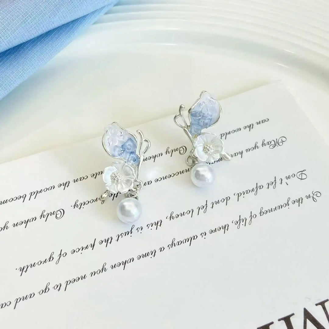 Oceanic Bloom Pearl Earrings